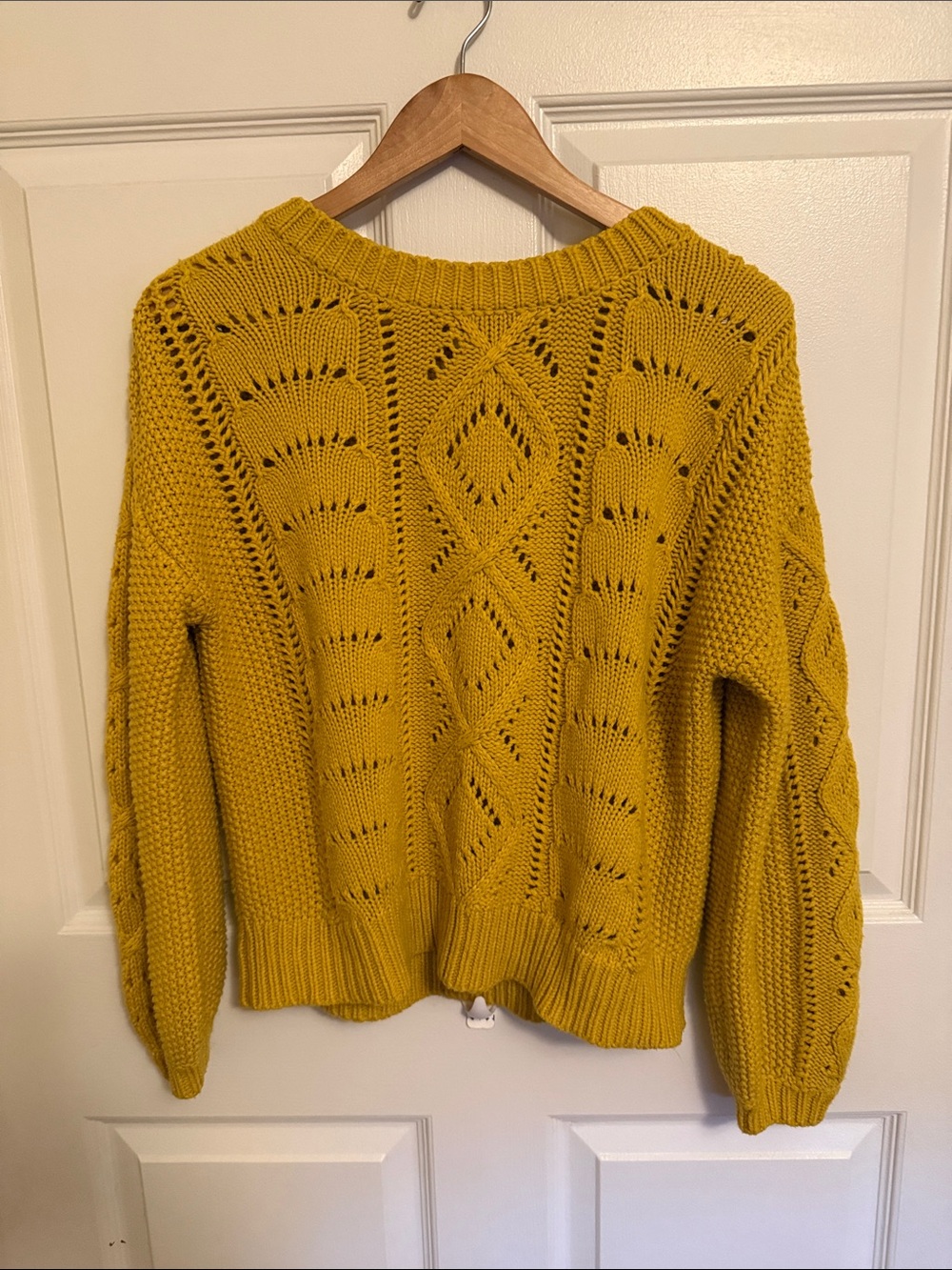 Harper Mustard Cable Crewneck Sweater